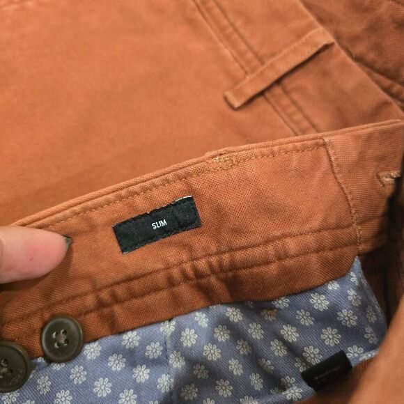 Bonobos Pants Men's 33x32 Rust Orange Slash Pockets Slim Fit Classic - Picture 4 of 8